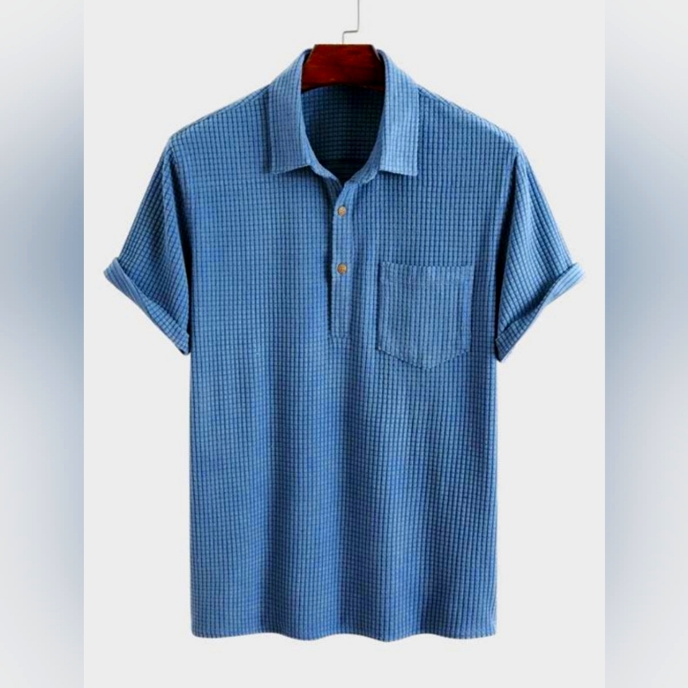Solid Color Texture Button Up Corduroy Shirt